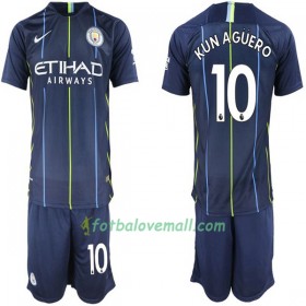 Levné Manchester City Aguero 10 Dětské Venkovní Fotbalové dresy 2018/19 Krátký Rukáv